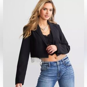 Rachel Zoe cropped blazer bling size XS